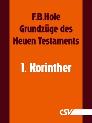 cover image of Grundzüge des Neuen Testaments--1. Korinther